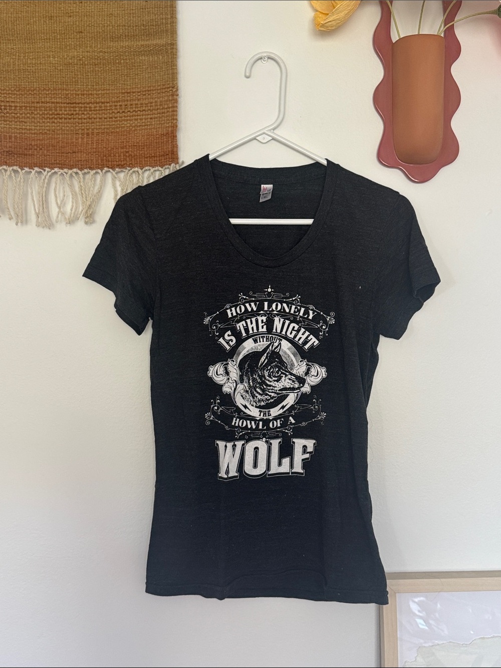 American Apparel Black Short-Sleeve Wolf Graphic Tee